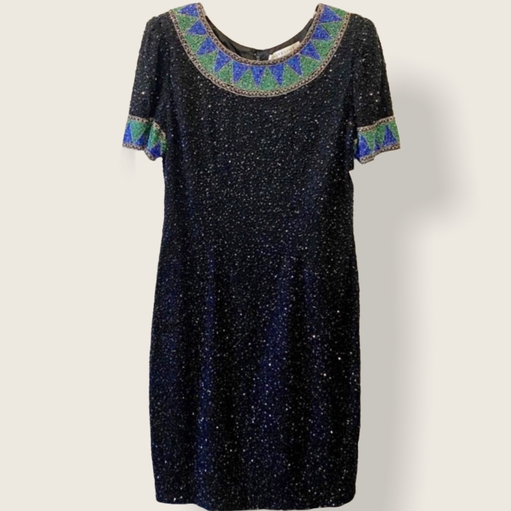 NWT Vintage Niteline Della Roufogali Beaded Dress Sz 10